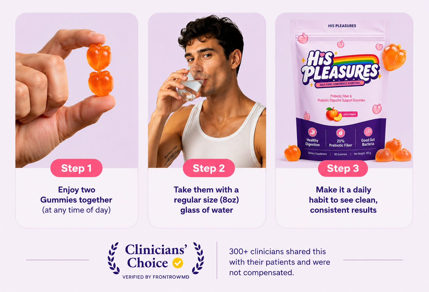 His Pleasures™ Sugar-Free Pre+Probiotic Fiber Gummies